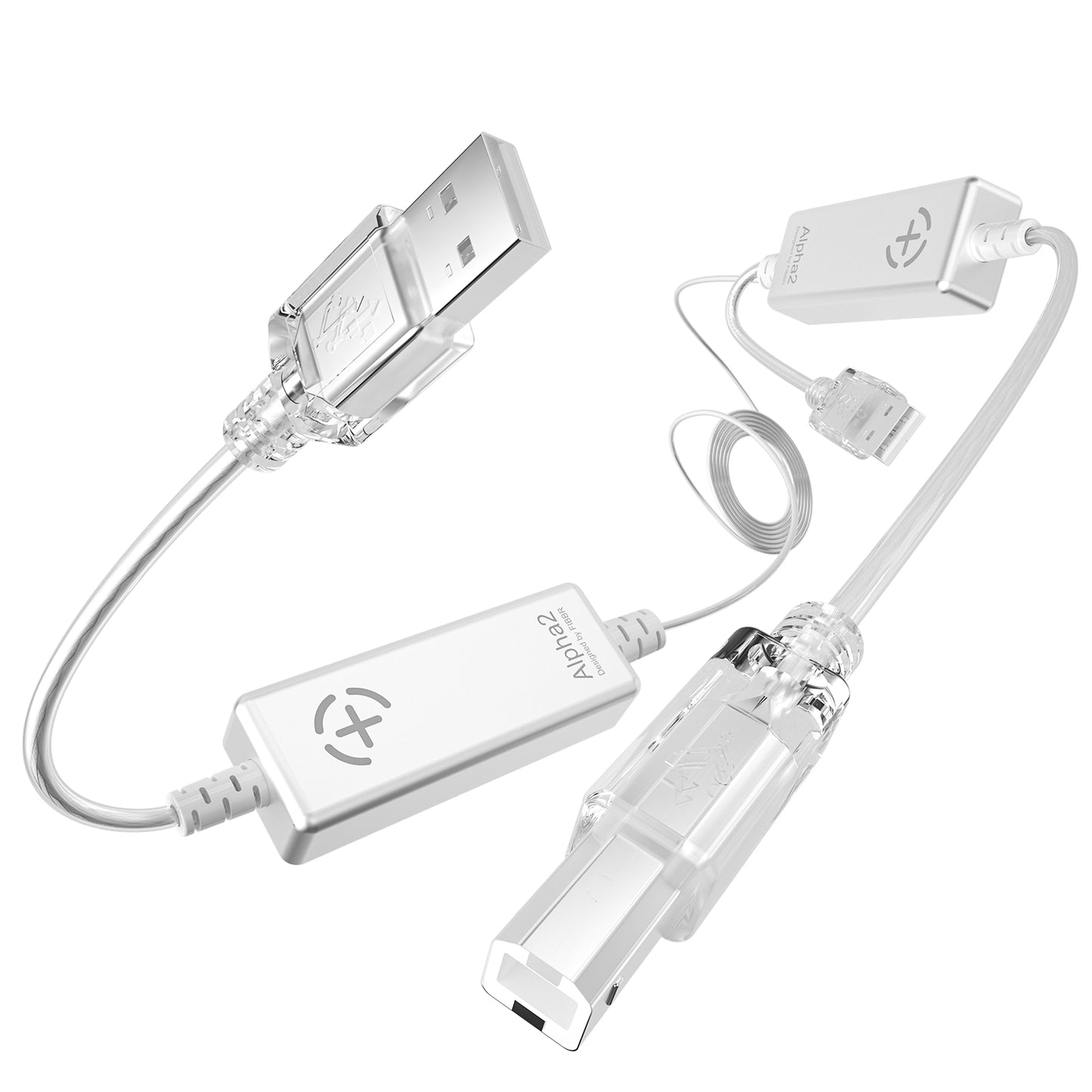 FIBBR Alpha USB A to USB B Fiber Optic Digital Audio Cable - Upgraded Version