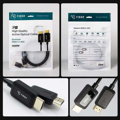 8K HDMI 光纤电缆,FIBBR 48Gbps 超高速游戏 HDMI 2.1 电缆