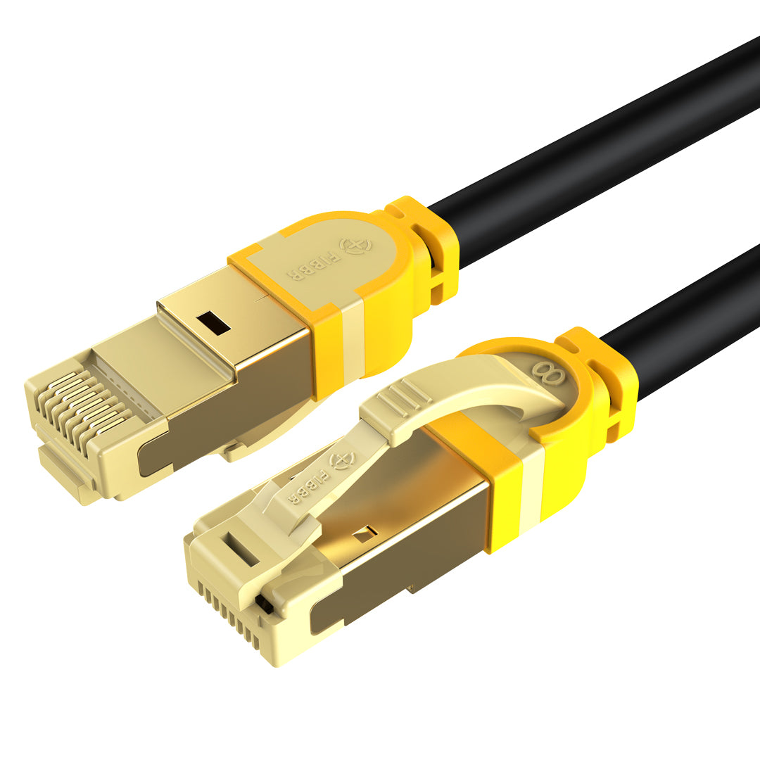 FIBBR Cat 8 Ethernet Cable, 40Gbps 2000Mhz High Speed Gigabit LAN