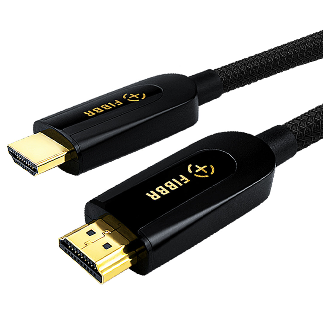 FIBBR 8K 超高速认证 HDMI 2.1 电缆，48Gbps UHD 镀金连接器编织 HDMI 电缆