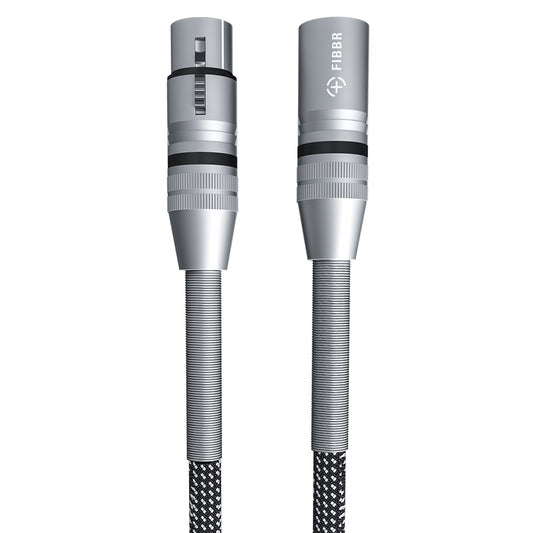 FIBBR Microphone Cable Nylon Braided XLR Male to Female Heavy Duty Balanced Microphone Cord